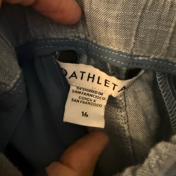 Athleta Light Blue Linen Wide-Leg Pants size 16 - Picture 6 of 7